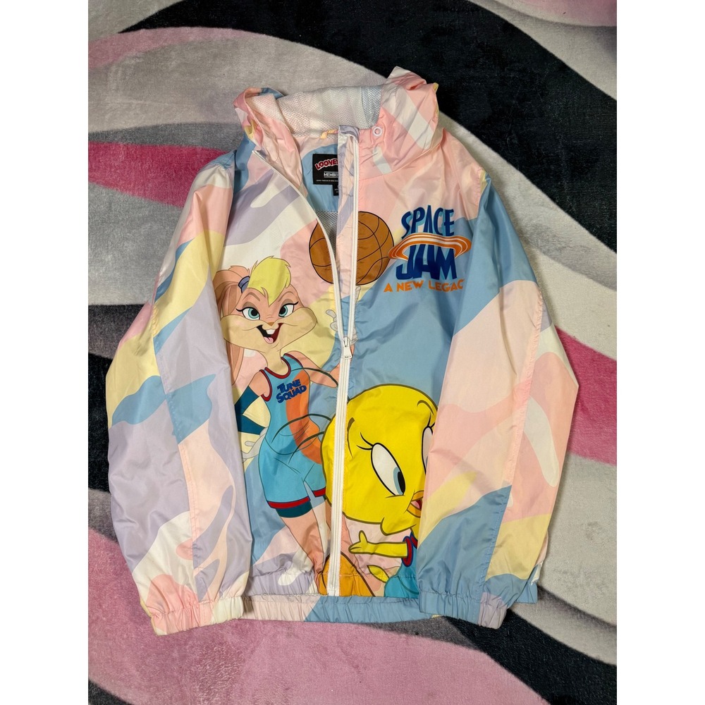 Members Only Space Jam A New Legacy Windbreaker Jacket Lola Bunny Tweety Large